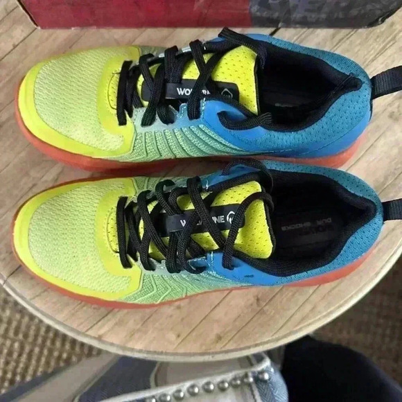 Wolverine Bolt Durashocks Shoes Carbonmax Safety Toe Yellow Blue Women Sz 8.5 - Picture 4 of 8